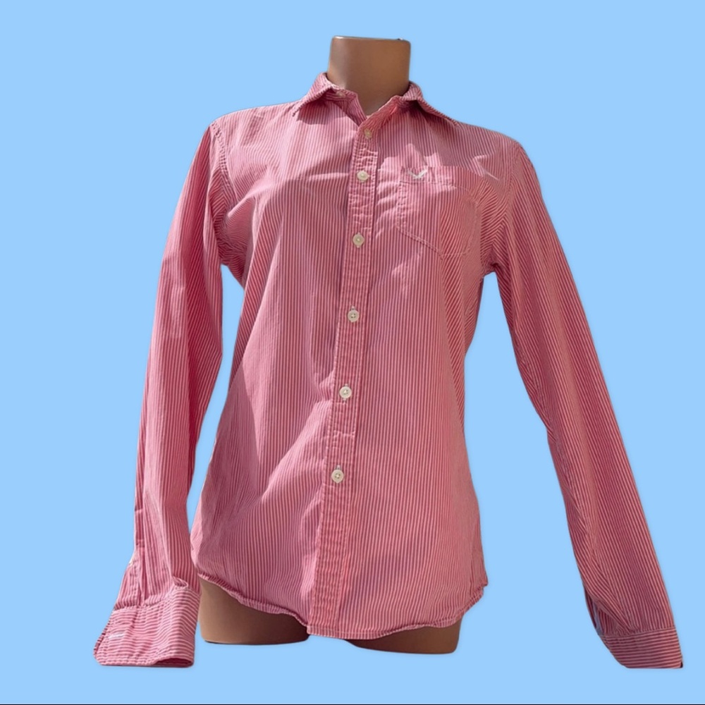AE vintage fit pink ‘n white pinstripe button-down